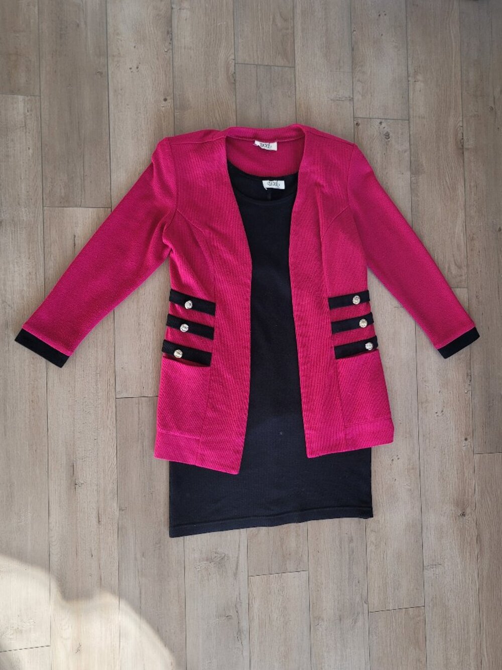 VXL Pink & Black Sweater Dress Set Size 8